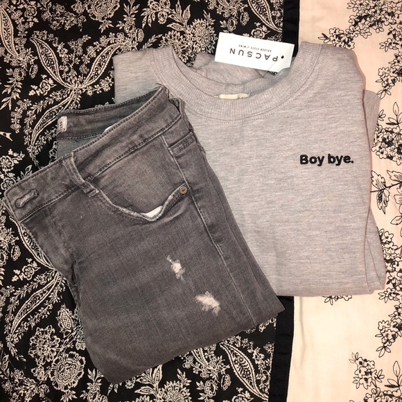 Zara Mid-rise Dark Gray Wash Denim Jeans